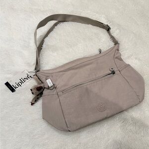 Kipling Dusty Rose Shoulder Bag with Monkey Charm